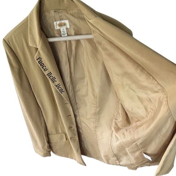 Pure Silk Womens SZ 12 Talbots Blazer Fuoco Nelle Vene Fire In The Veins Custom - Picture 4 of 11